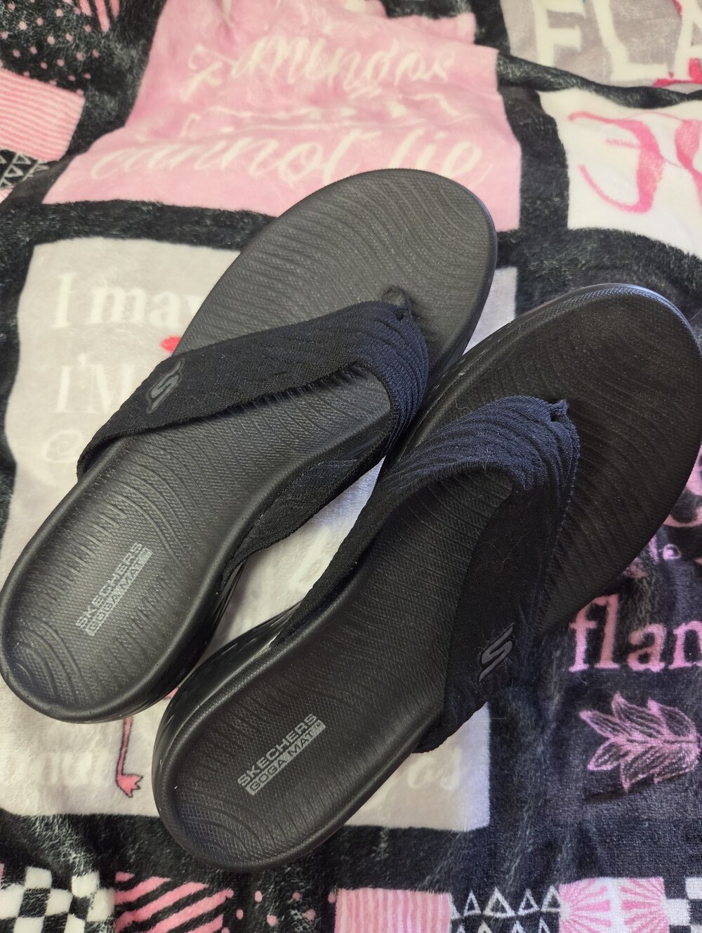 Skechers Black Women's Flip-Flop Sandals